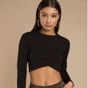 Tobi Black Long Sleeve Crop Top